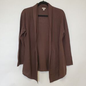 J. Jill Womens Wool Blend Cardigan Size M Petite Tie front Waffle Knit FLAW